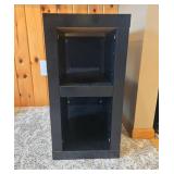Black Wooden Side Table with Adjustable Shelf