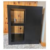 Black Wooden Side Table with Adjustable Shelf