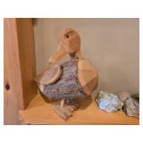 Vintage Wooden Duck, Antique Bottle, and Minnesota License Plate Collection