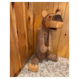 Handcrafted Wooden Bear Figurine - 23 Inches Tall