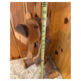 Handcrafted Wooden Bear Figurine - 23 Inches Tall