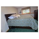 Queen Size Bed Frame with Headboard and Bedding Set
