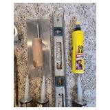 Assorted Home Improvement and Cleaning Supplies with Holiday Stocking