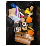 Assorted Home Improvement and Cleaning Supplies with Holiday Stocking