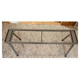 Long Glass Top Office Desk with Metal Legs