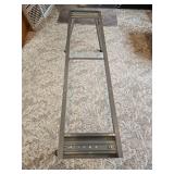 Long Glass Top Office Desk with Metal Legs