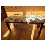 Upholstered Wooden Bench with Floral Fabric