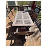 Outdoor Patio Dining Set with 6 Chairs, Extendable Table and Umbrella