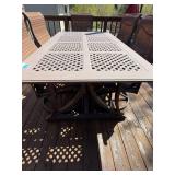 Outdoor Patio Dining Set with 6 Chairs, Extendable Table and Umbrella