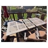 Outdoor Patio Dining Set with 6 Chairs, Extendable Table and Umbrella