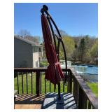 Outdoor Patio Dining Set with 6 Chairs, Extendable Table and Umbrella