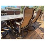 Outdoor Patio Dining Set with 6 Chairs, Extendable Table and Umbrella