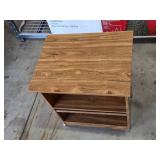 Wooden Utility Cart with Shelves on Wheels