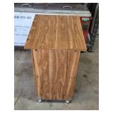 Wooden Utility Cart with Shelves on Wheels