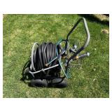 Heavy-Duty Garden Hose Reel Cart with Dual Wheels and Nozzles
