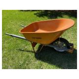 True Temper Wheelbarrow with Flat-Free Tire and Steel Handles