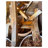 Collection of Gardening Pots and Tools with Decorative Urns