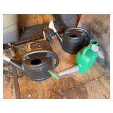 Set of Watering Cans, Seed Spreader, and Manual Lawn Mower