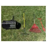 Lawn Care Tool Set with Spreader, Rakes, and Sod Cutter