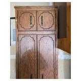 Tall Wooden Storage Cabinet with Shelves