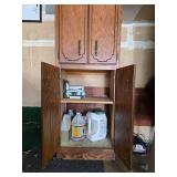 Tall Wooden Storage Cabinet with Shelves