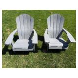 Pair of Gray Adirondack Chairs for Outdoor Patio Seating