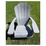 Pair of Gray Adirondack Chairs for Outdoor Patio Seating