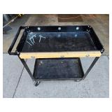 Mobile Black Metal Utility Cart with Wheels