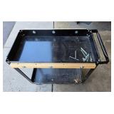 Mobile Black Metal Utility Cart with Wheels