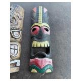 Set of 5 Carved Wooden Tiki Masks