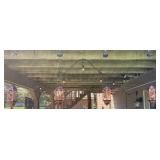 Set of Outdoor Hanging Lanterns with Intricate Metalwork Design