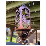 Set of Outdoor Hanging Lanterns with Intricate Metalwork Design