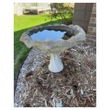Stone Concrete Bird Bath with Fluted Pedestal