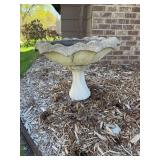 Stone Concrete Bird Bath with Fluted Pedestal