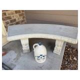Concrete Curved Bench & Decorative Jug