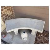 Concrete Curved Bench & Decorative Jug