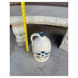 Concrete Curved Bench & Decorative Jug