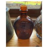 Collection of Vintage Decor Items: Lantern, Ceramic Vase, Amber Bottle, Mosaic Candle Holder