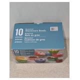 NEW BOTANICAL STONEWARE BOWLS 10 - PIECE SET