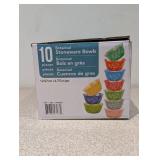 NEW BOTANICAL STONEWARE BOWLS 10 - PIECE SET