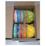 NEW BOTANICAL STONEWARE BOWLS 10 - PIECE SET