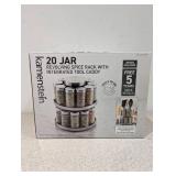 NEW KAMENSTEIN 20 JAR REVOLVING SPICE RACK WITH INTEGRATED TOOL CADDY
