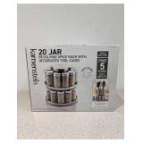 NEW KAMENSTEIN 20 JAR REVOLVING SPICE RACK WITH INTEGRATED TOOL CADDY