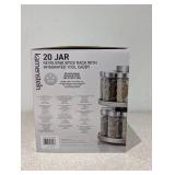 NEW KAMENSTEIN 20 JAR REVOLVING SPICE RACK WITH INTEGRATED TOOL CADDY