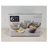 NEW 6PC. FORTESSA JUPITER GRAY GLASS BOWLS