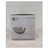 NEW 6PC. FORTESSA JUPITER GRAY GLASS BOWLS