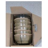 NEW 6PC. FORTESSA JUPITER GRAY GLASS BOWLS