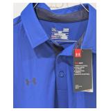 NEW UNDER ARMOUR LARGE MENS GOLF POLO (BLUE)