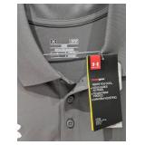 NEW UNDER ARMOUR LARGE MENS GOLF POLO (GRAY)