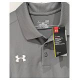 NEW UNDER ARMOUR LARGE MENS GOLF POLO (GRAY)